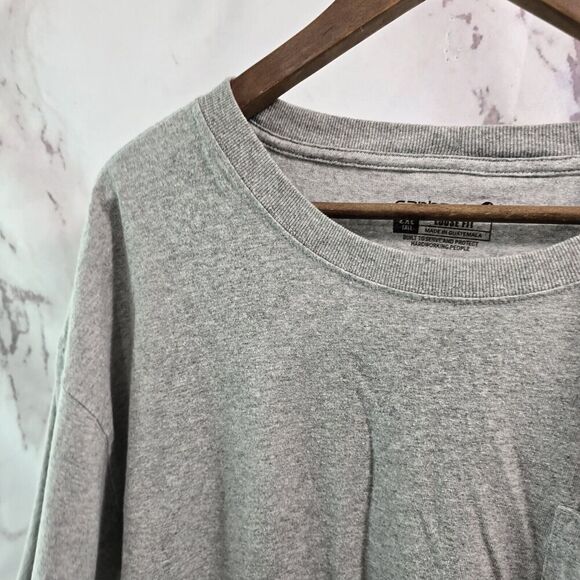 Carhartt T Shirt Mens 2XL Tall Grey Pocket Loose Fit Tee Short Sleeve - Picture 2 of 10